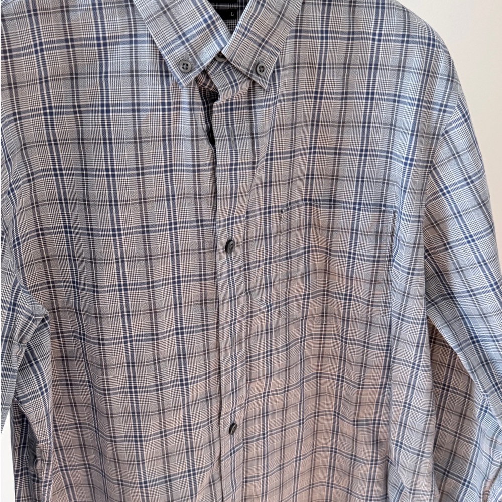 Nordstrom Gray and Blue Checkered Shirt